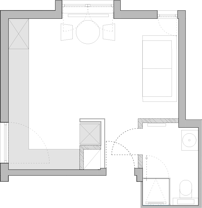 Floor plan of Studio 01 at DALI Residence